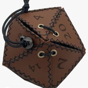 Brown Leather Dice Bag